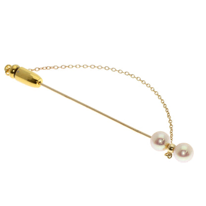 MIKIMOTO Pearl Pearl Pin Brooch Brooch K14 Yellow Gold Ladies [Used]