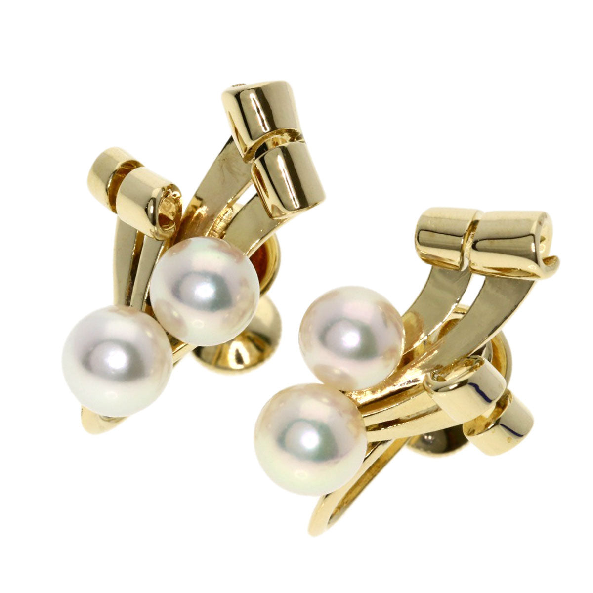 MIKIMOTO Pearl Pearl Earring K14 Yellow Gold Ladies [Used]