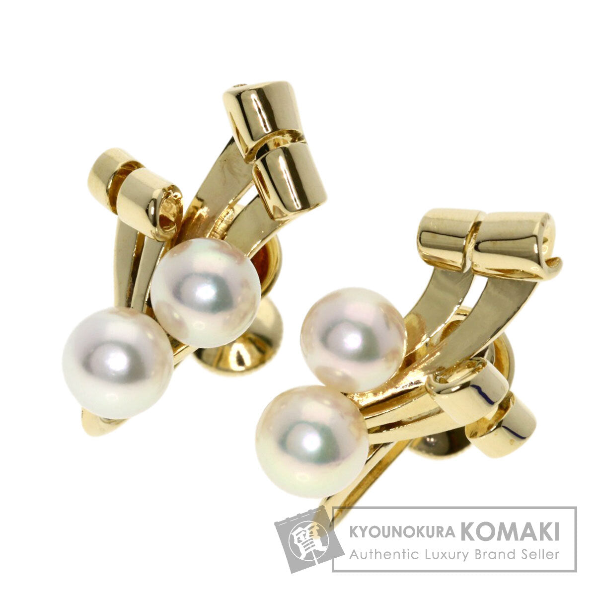 MIKIMOTO Pearl Pearl Earring K14 Yellow Gold Ladies [Used]