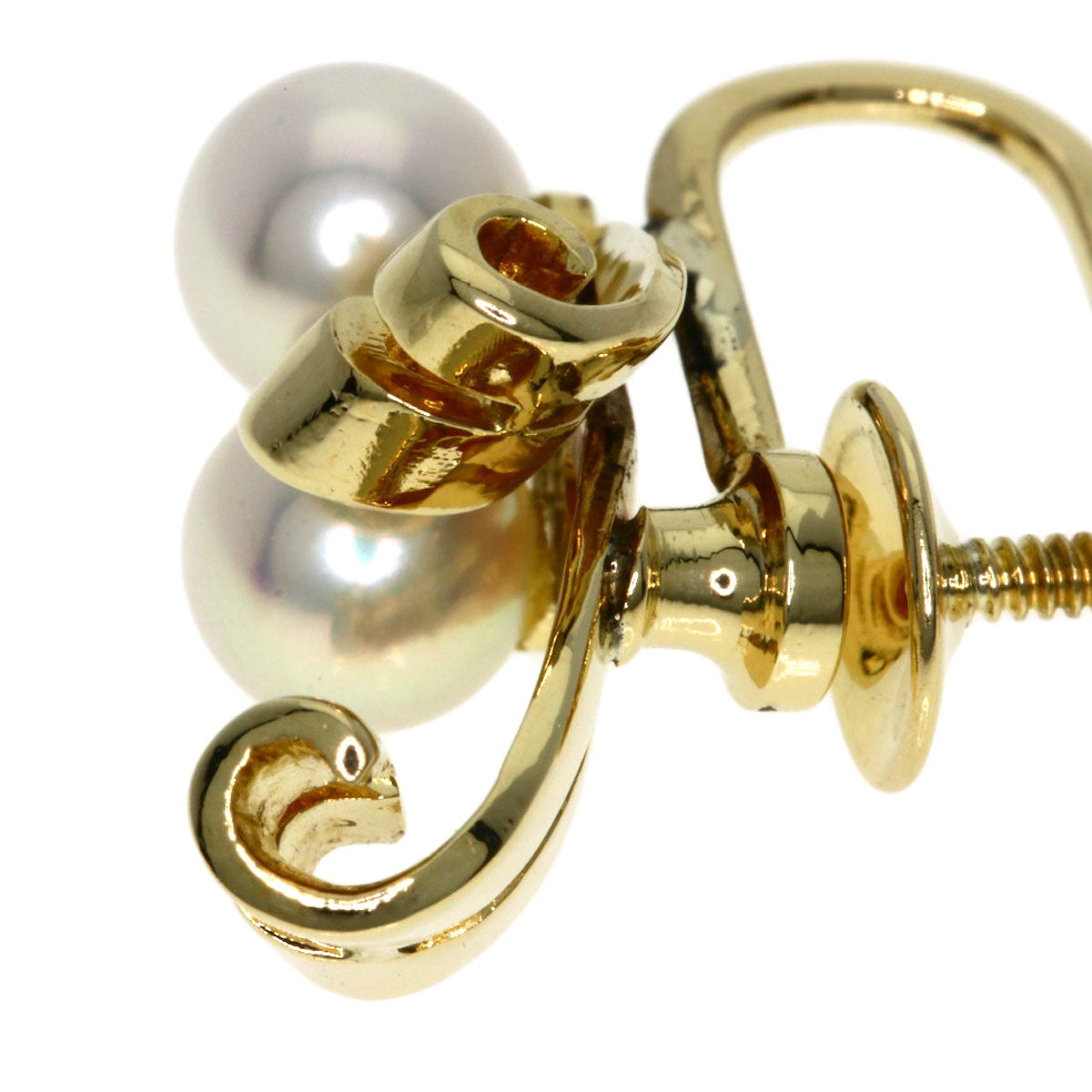 MIKIMOTO Pearl Pearl Earring K14 Yellow Gold Ladies [Used]