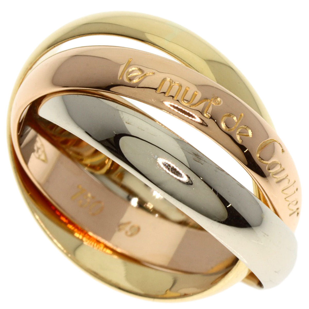 CARTIER Trinity #49 Ring K18 Yellow Gold 18K Pink GoldLadies [Used]