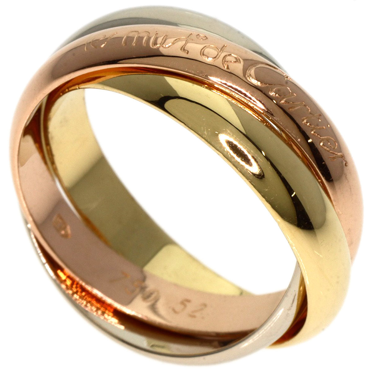 CARTIER Trinity MM #52 Ring K18 Yellow Gold 18K Pink GoldLadies [Used]