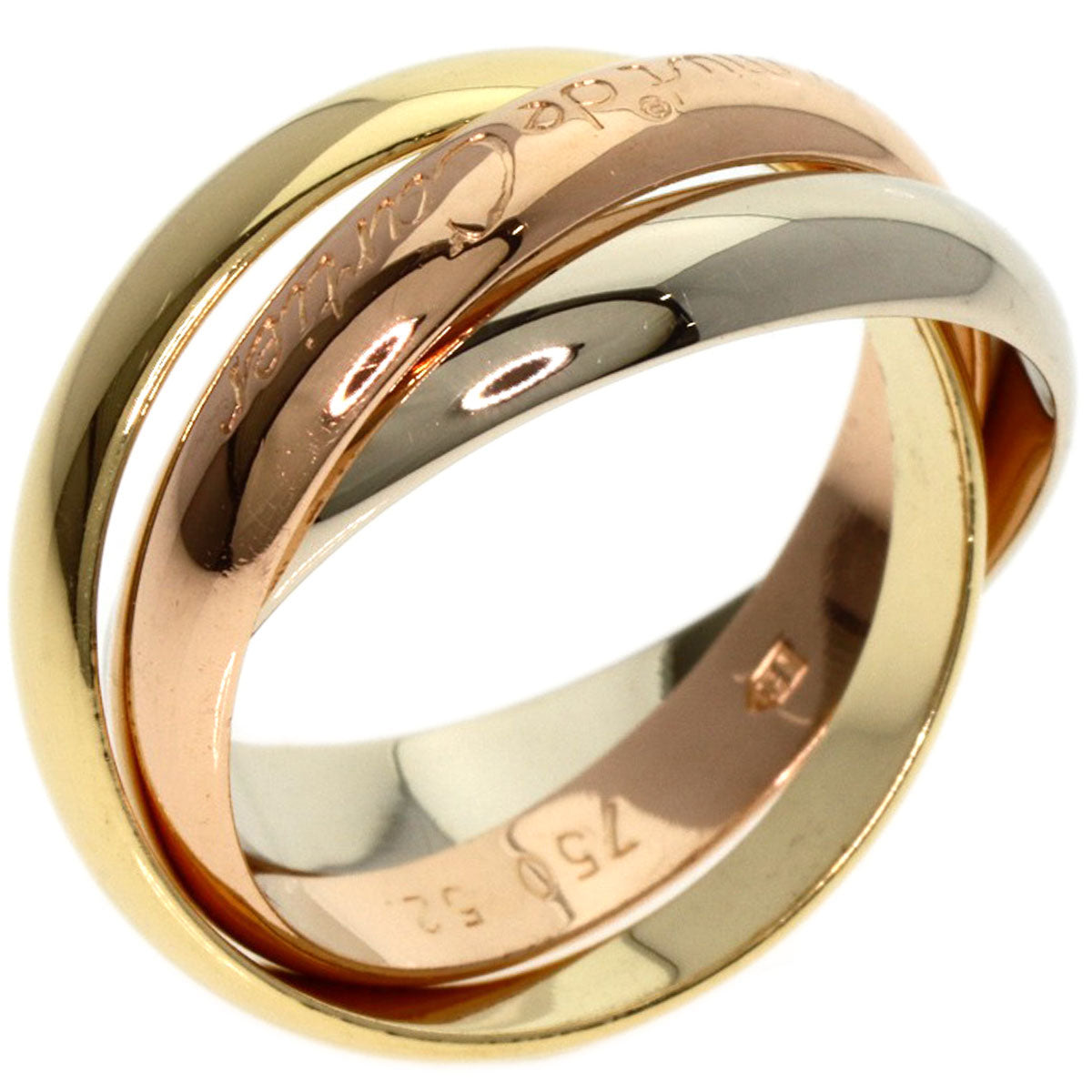 CARTIER Trinity MM #52 Ring K18 Yellow Gold 18K Pink GoldLadies [Used]