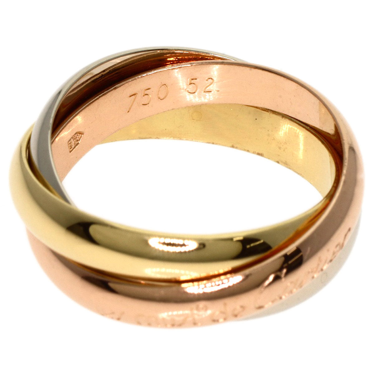 CARTIER Trinity MM #52 Ring K18 Yellow Gold 18K Pink GoldLadies [Used]