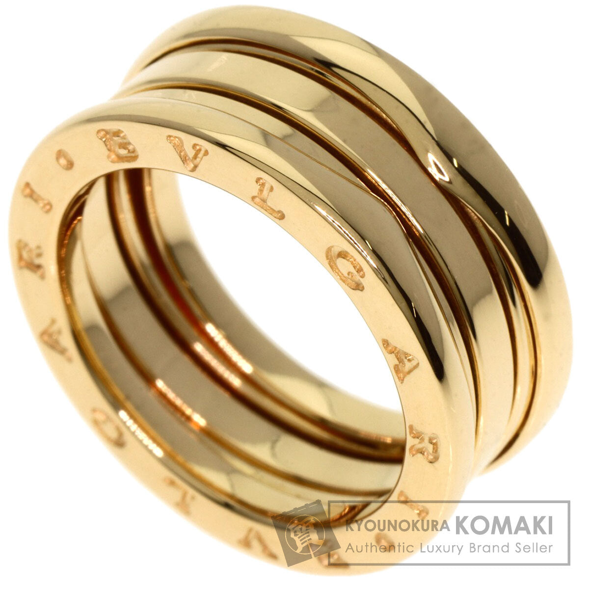 BVLGARI B.zero1 2 Band #51 Ring K18 Yellow Gold Ladies [Used]