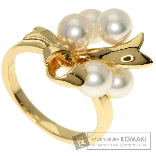 MIKIMOTO Pearl Pearl Ribbon Ring K18 Yellow Gold Ladies [Used]