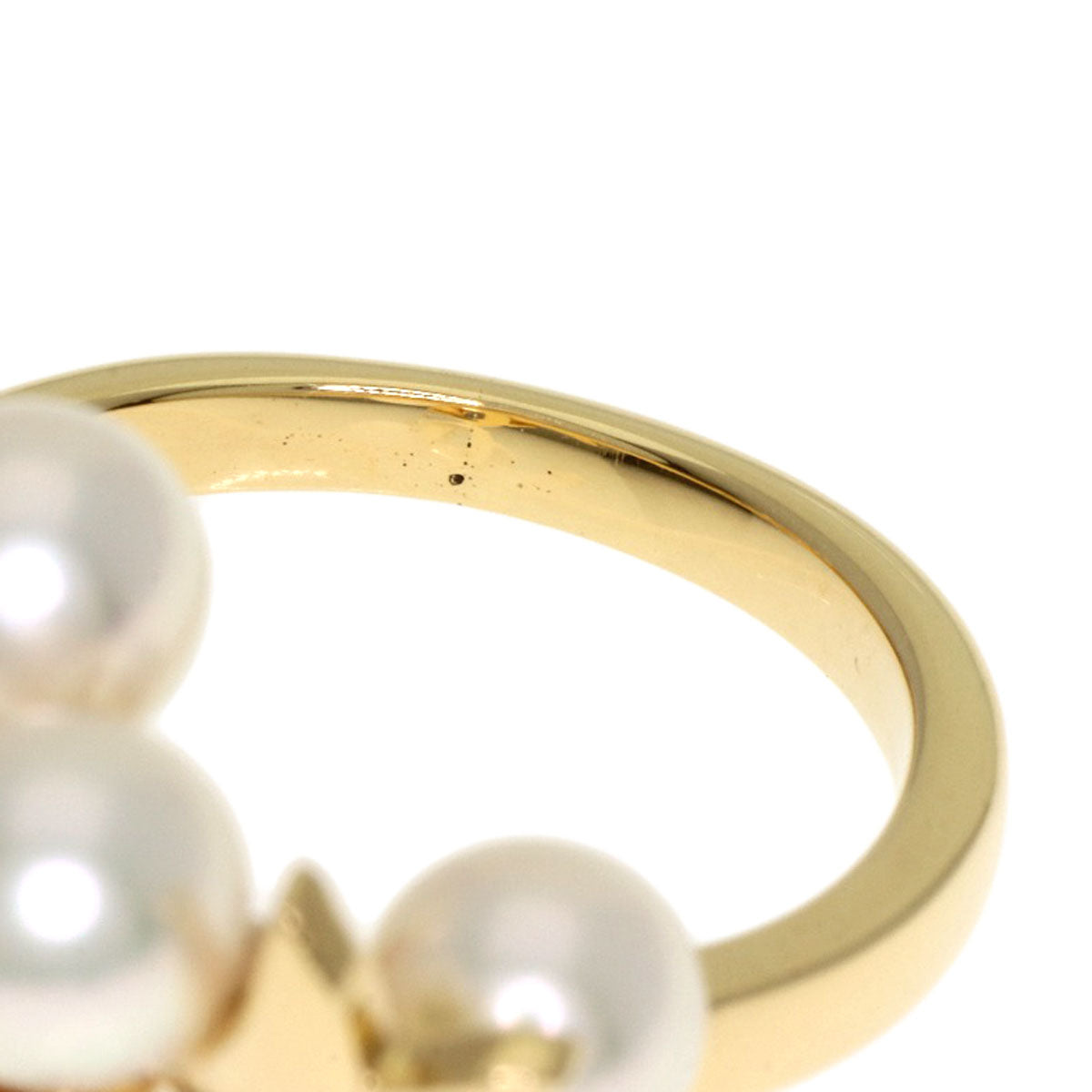 MIKIMOTO Pearl Pearl Ribbon Ring K18 Yellow Gold Ladies [Used]