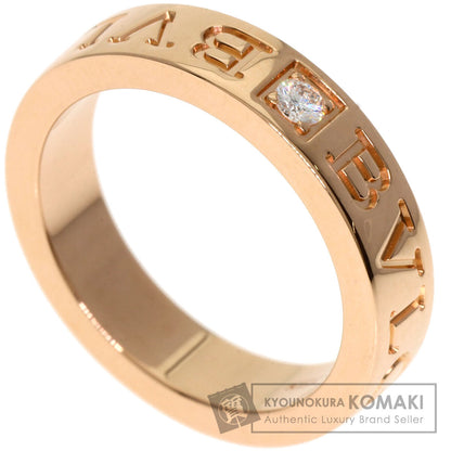 BVLGARI Double logo 1P Diamond Ring K18 Pink Gold Ladies [Used]