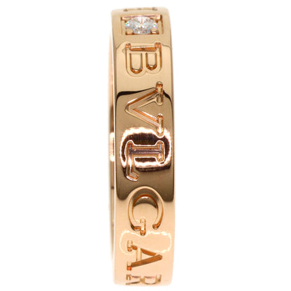 BVLGARI Double logo 1P Diamond Ring K18 Pink Gold Ladies [Used]