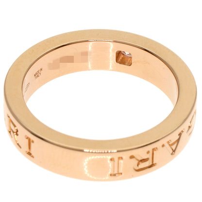 BVLGARI Double logo 1P Diamond Ring K18 Pink Gold Ladies [Used]