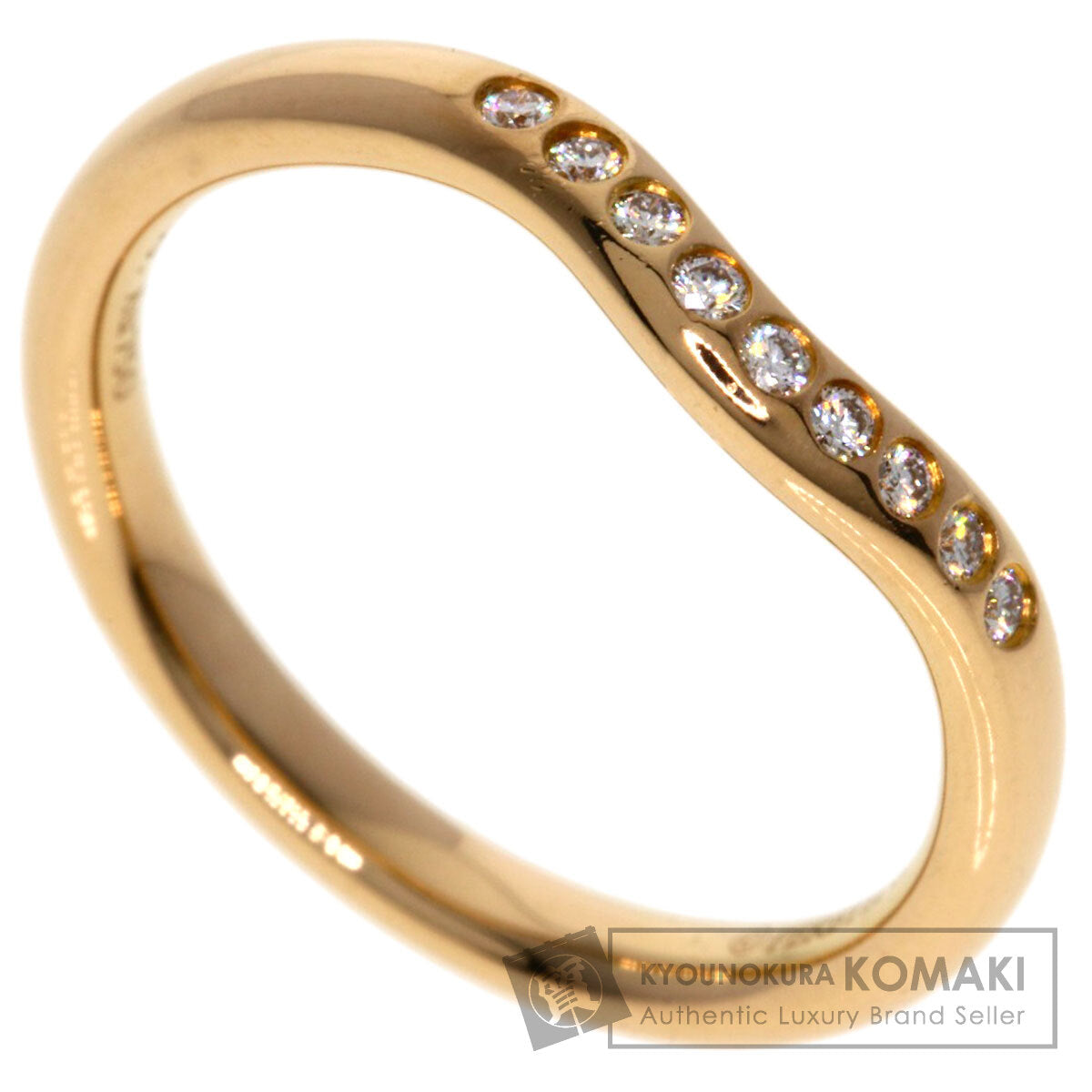 TIFFANY&Co. Curved band Diamond Ring K18 Pink Gold Ladies [Used]