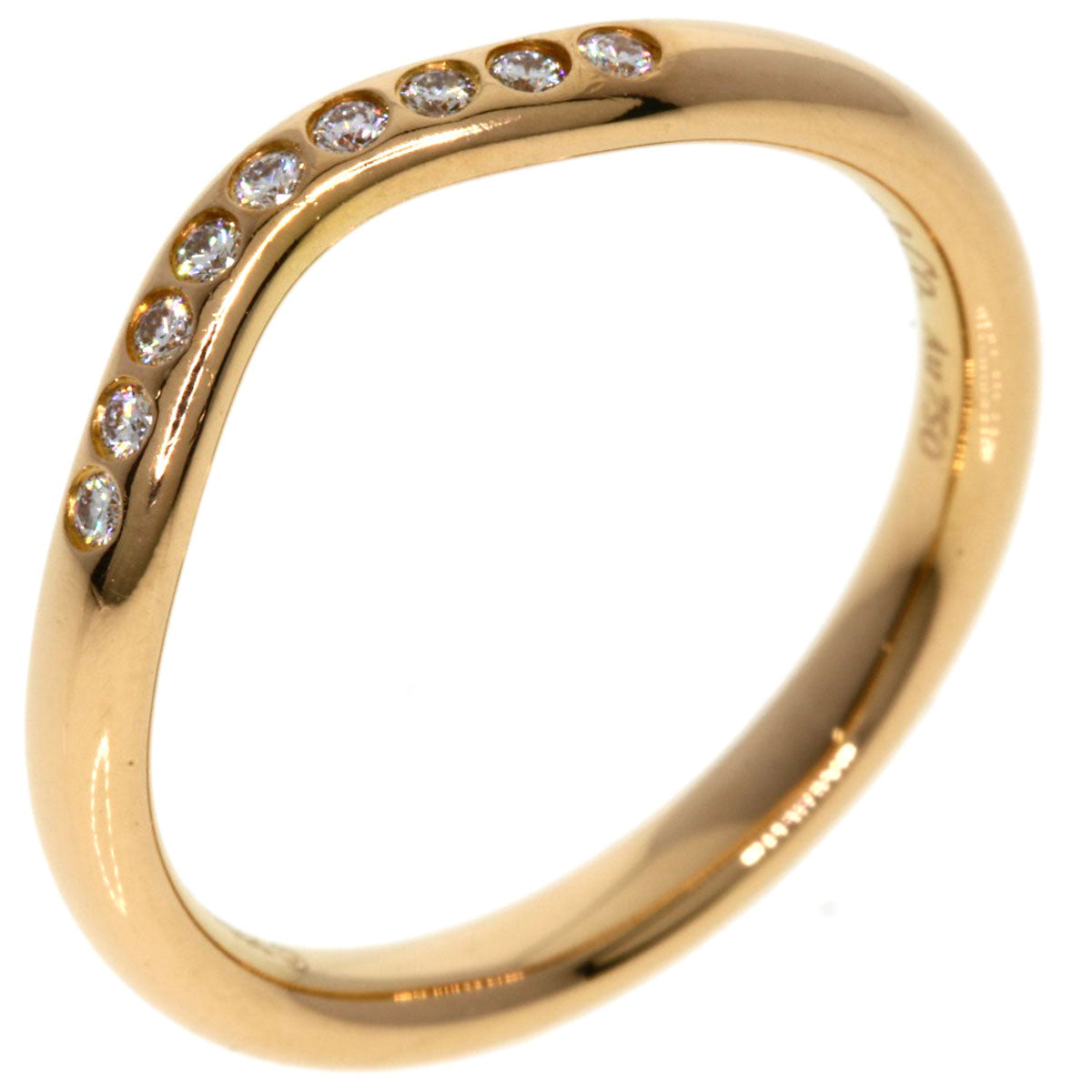 TIFFANY&Co. Curved band Diamond Ring K18 Pink Gold Ladies [Used]