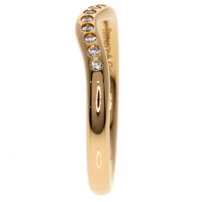 TIFFANY&Co. Curved band Diamond Ring K18 Pink Gold Ladies [Used]