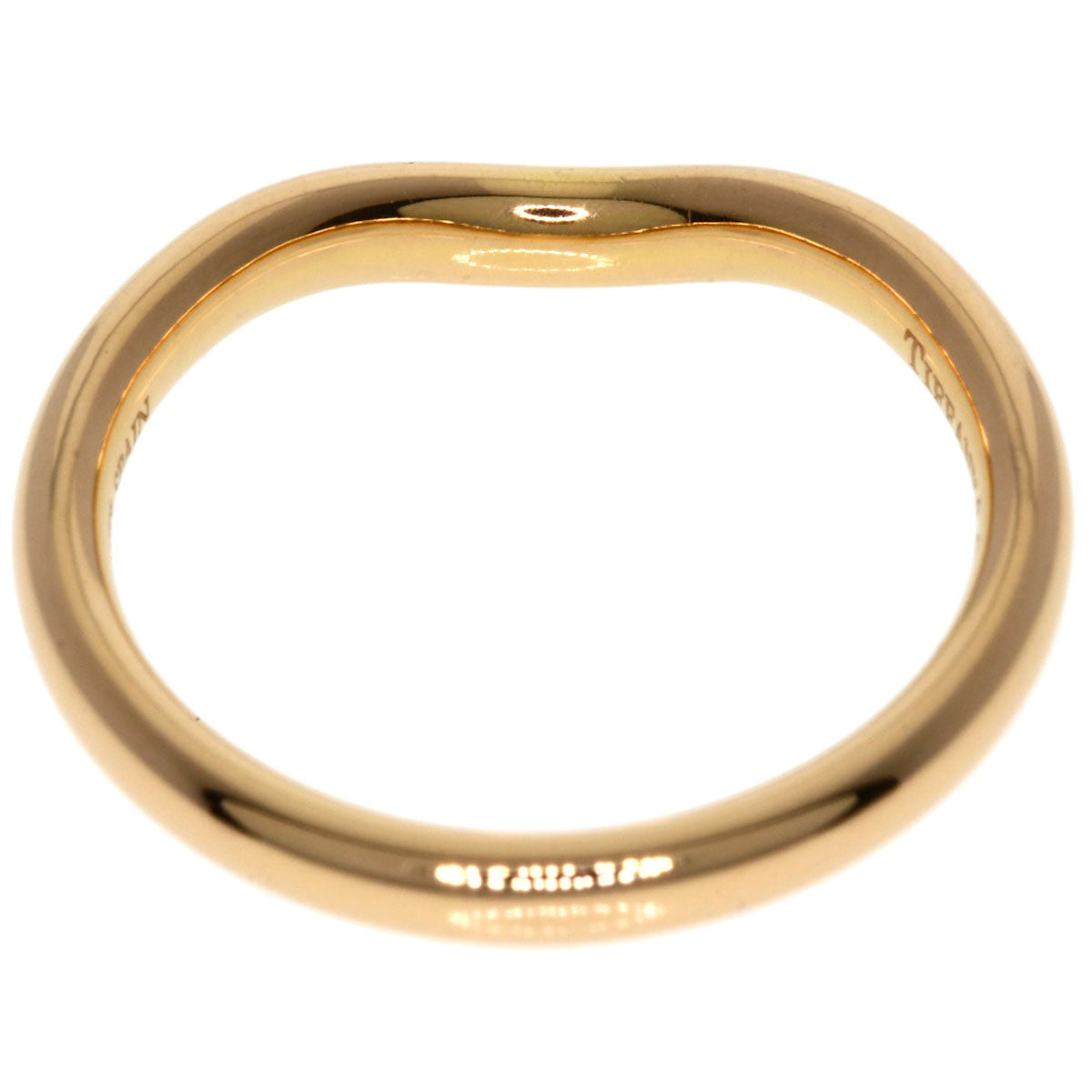 TIFFANY&Co. Curved band Diamond Ring K18 Pink Gold Ladies [Used]