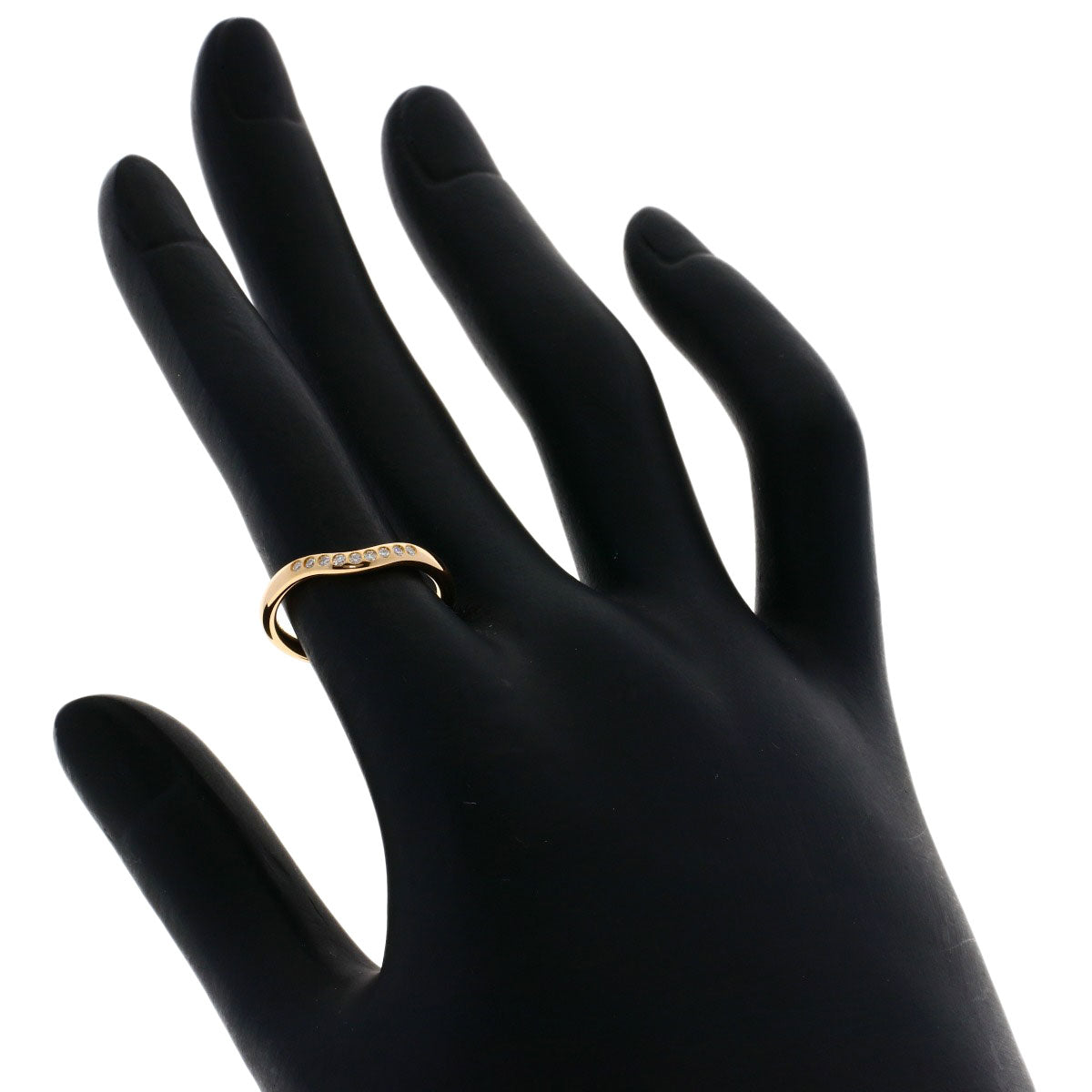 TIFFANY&Co. Curved band Diamond Ring K18 Pink Gold Ladies [Used]