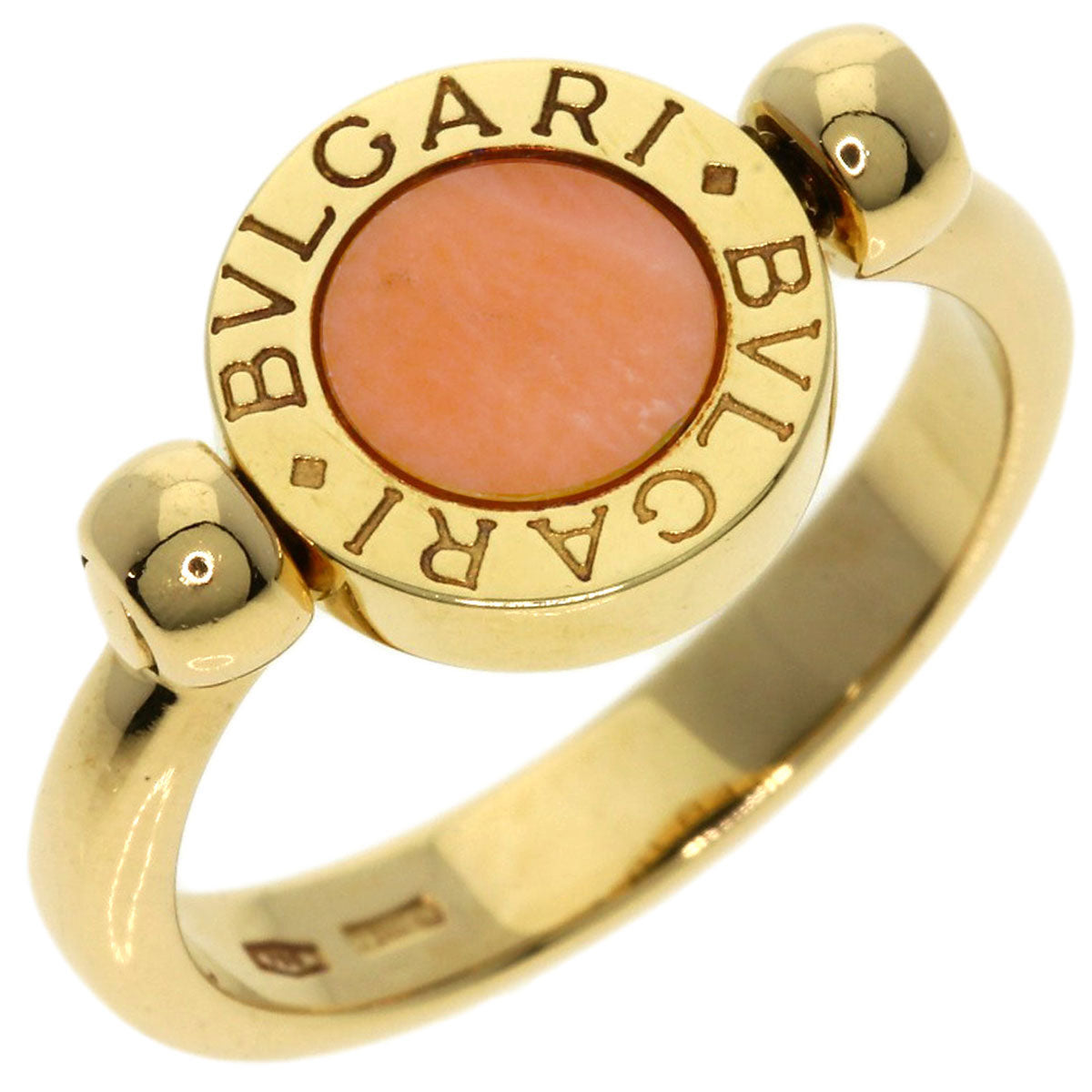 BVLGARI   BVLGARI BVLGARI Flip Coral Onyx Ring  K18 Yellow Gold Ladies [Used]
