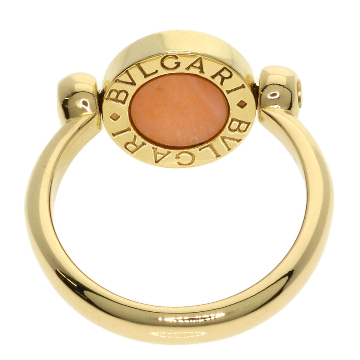 BVLGARI   BVLGARI BVLGARI Flip Coral Onyx Ring  K18 Yellow Gold Ladies [Used]