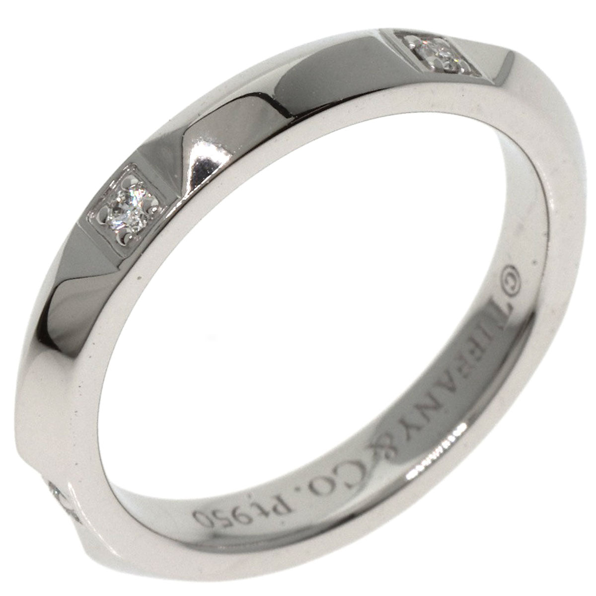 TIFFANY&Co.   True Band Ring Diamond Ring  Platinum PT950 Ladies [Used]