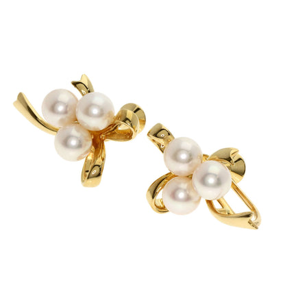 MIKIMOTO Pearl Pearl Earring K18 Yellow Gold Ladies [Used]