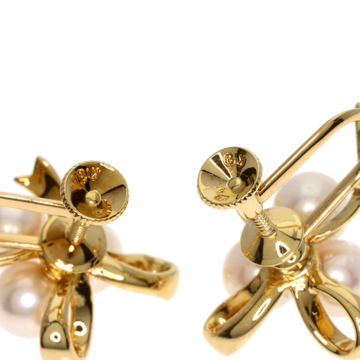 MIKIMOTO Pearl Pearl Earring K18 Yellow Gold Ladies [Used]