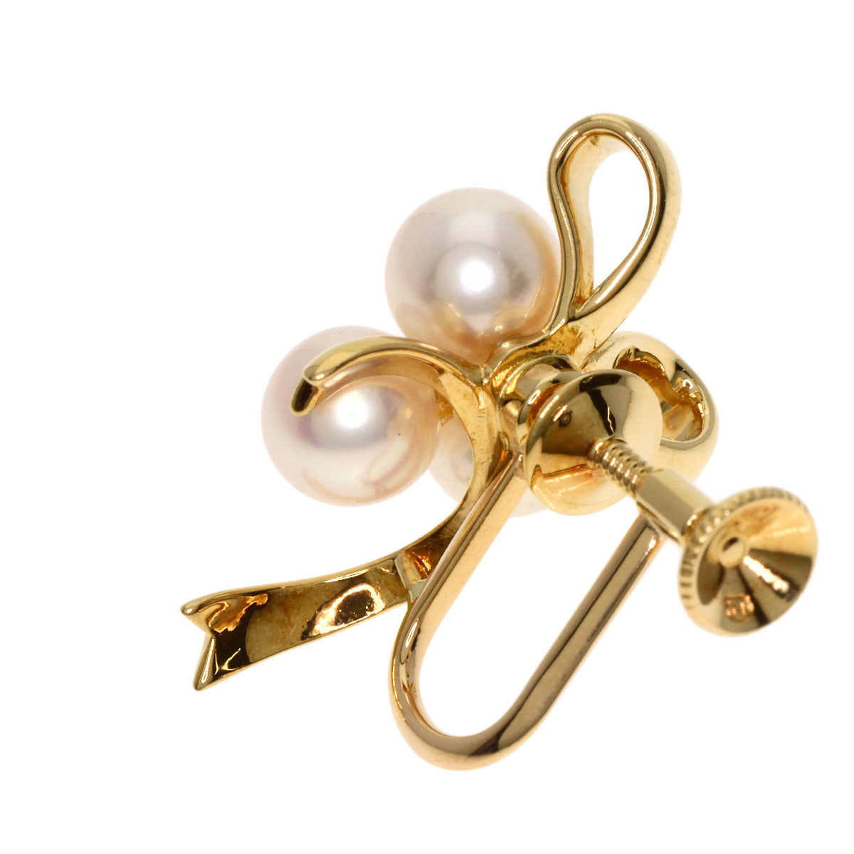 MIKIMOTO Pearl Pearl Earring K18 Yellow Gold Ladies [Used]