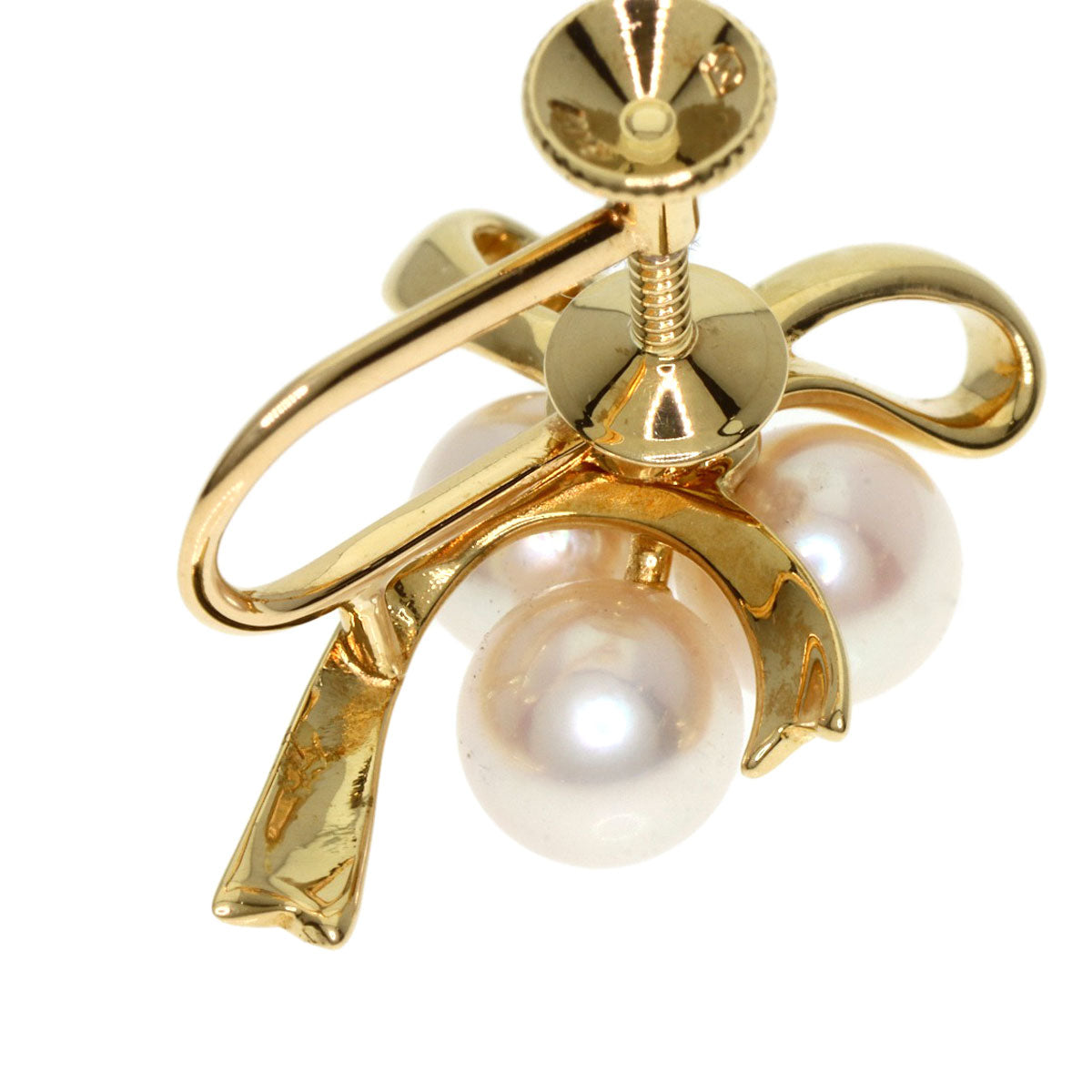 MIKIMOTO Pearl Pearl Earring K18 Yellow Gold Ladies [Used]