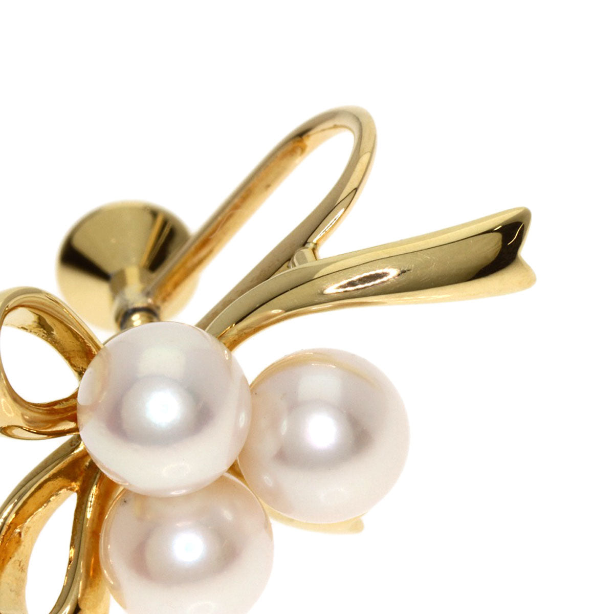 MIKIMOTO Pearl Pearl Earring K18 Yellow Gold Ladies [Used]