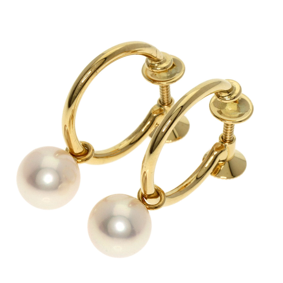 MIKIMOTO Pearl Pearl Earring K18 Yellow Gold Ladies [Used]