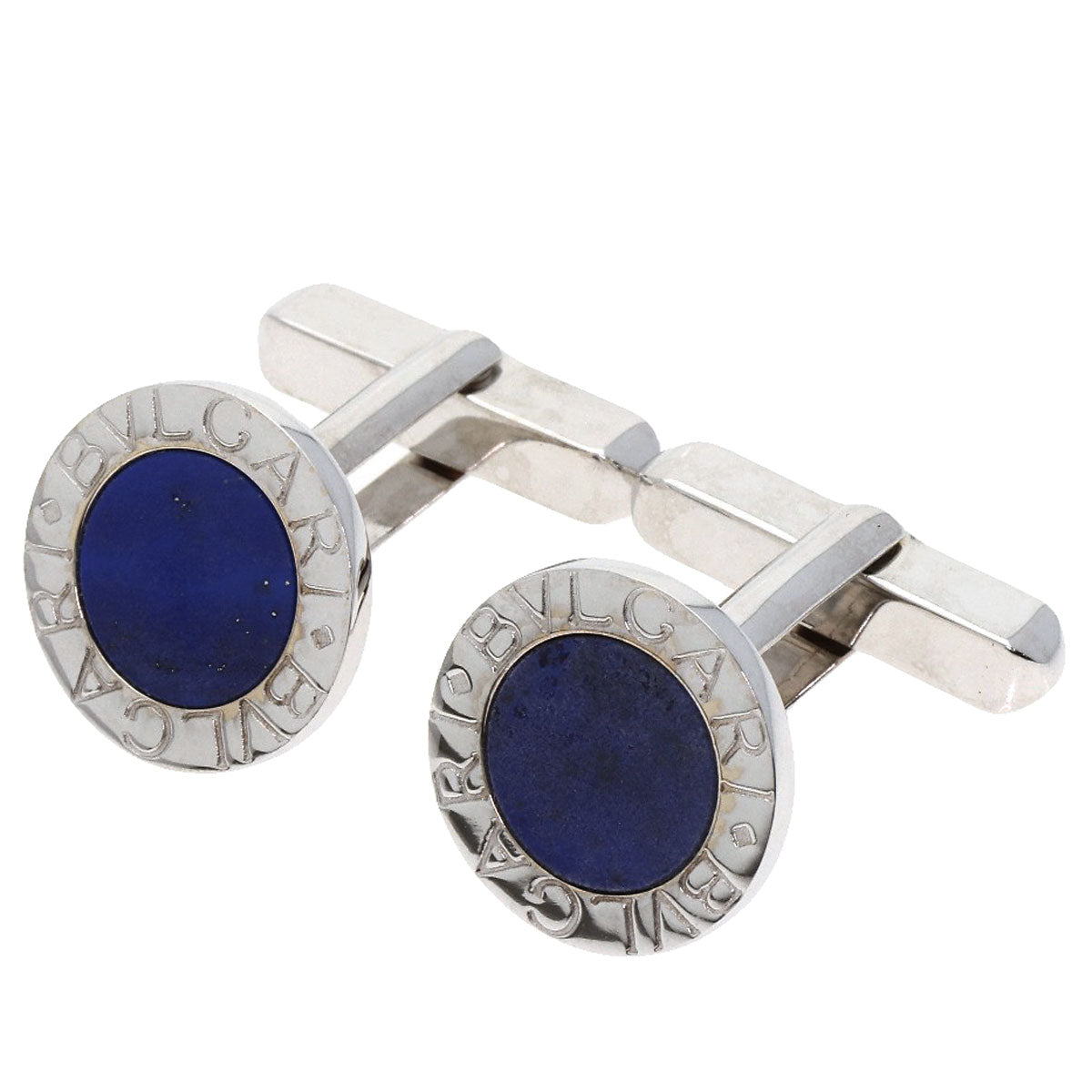 BVLGARI BVLGARI BVLGARI Lapis Lazuli & Azure stone cuffs K18 White Gold mens [Used]