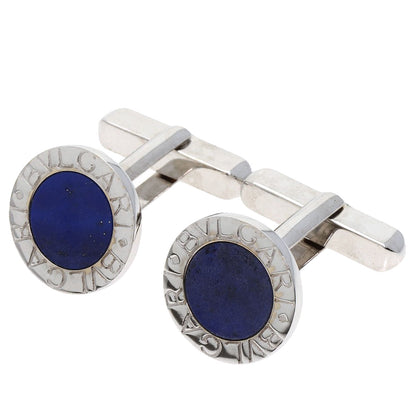 BVLGARI BVLGARI BVLGARI Lapis Lazuli & Azure stone cuffs K18 White Gold mens [Used]