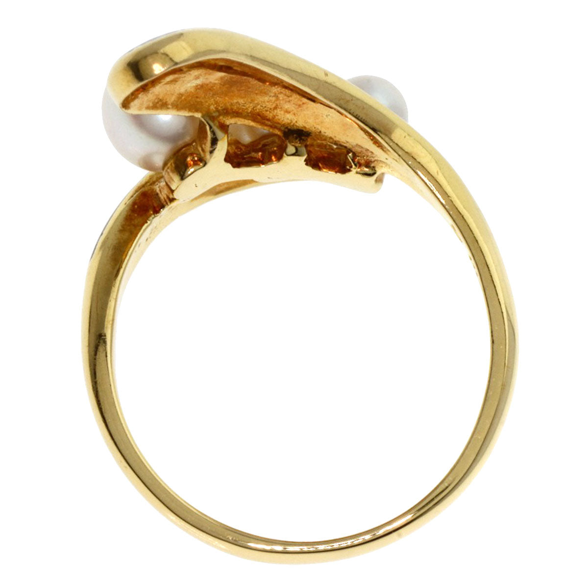 MIKIMOTO Pearl Pearl Enamel Ring K18 Yellow Gold Ladies [Used]