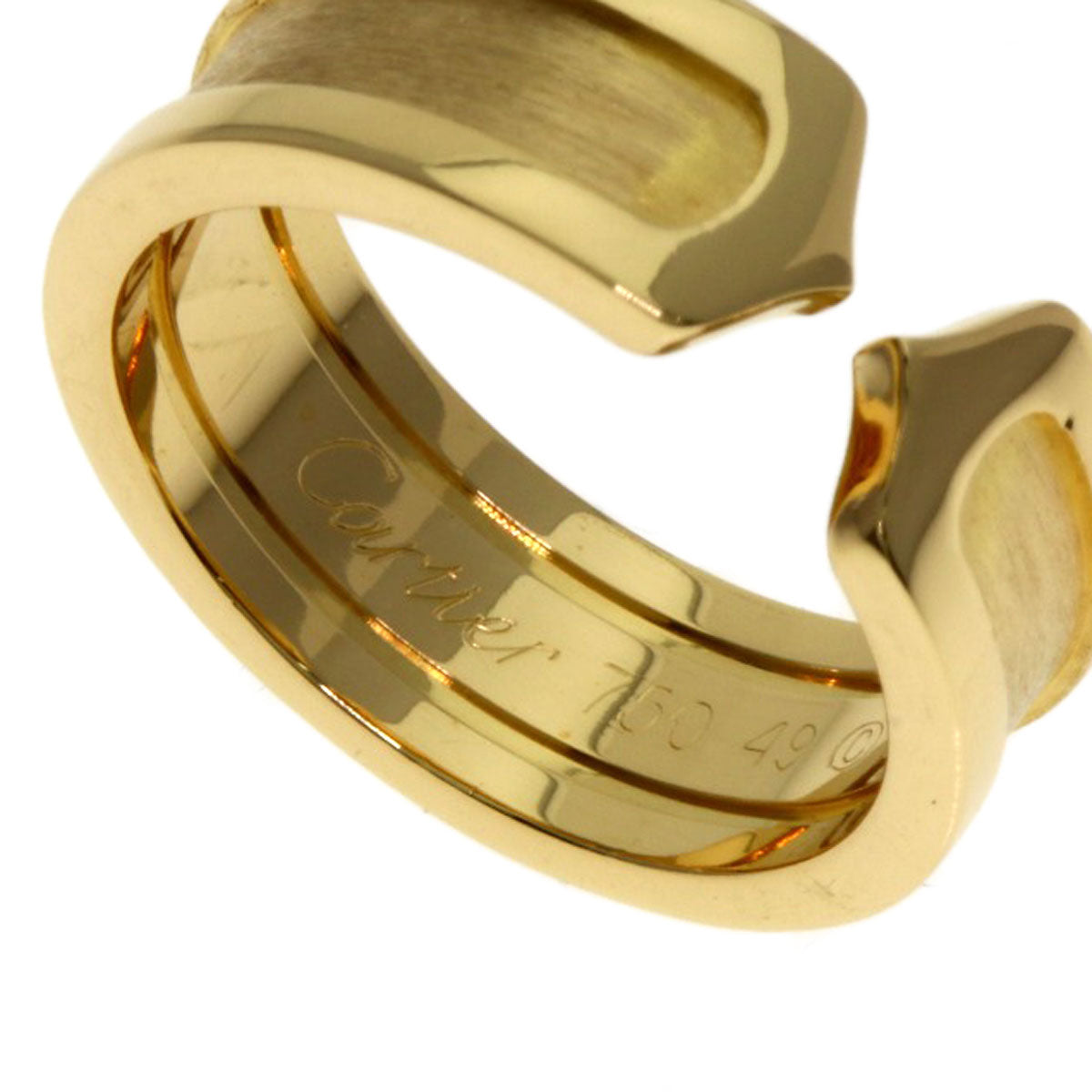 CARTIER C2 Ring SM #49 Ring K18 Yellow Gold Ladies [Used]