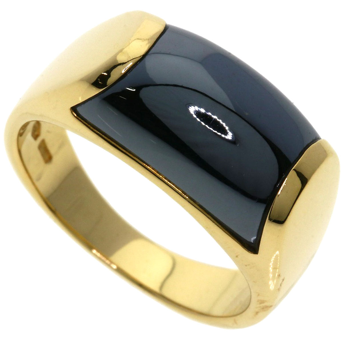 BVLGARI Tronchetto hematite Ring K18 Yellow Gold Ladies [Used]