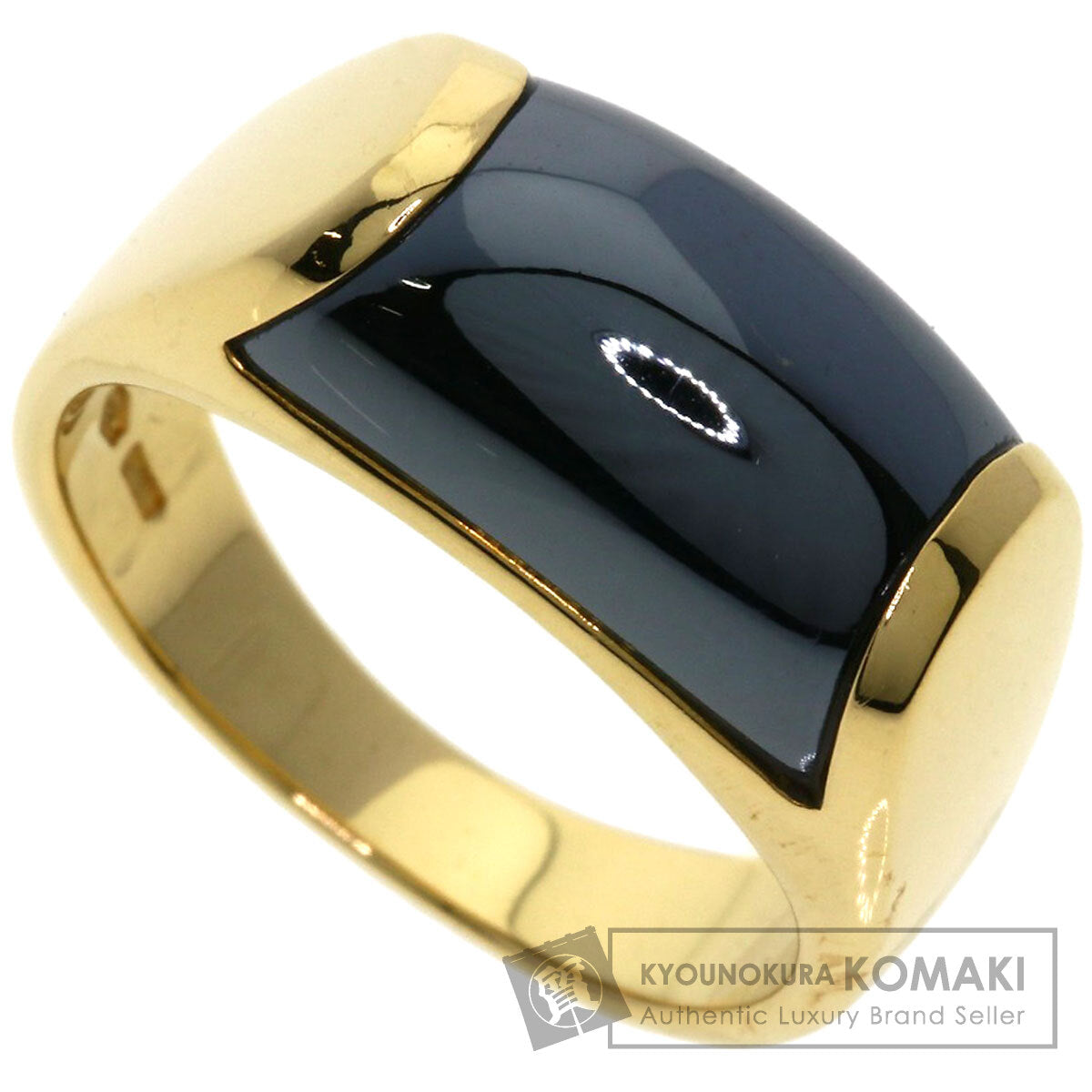 BVLGARI Tronchetto hematite Ring K18 Yellow Gold Ladies [Used]