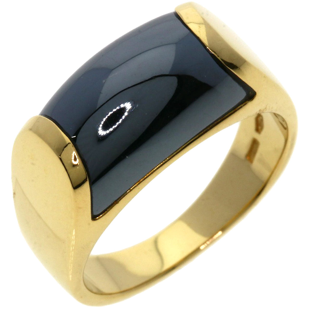 BVLGARI Tronchetto hematite Ring K18 Yellow Gold Ladies [Used]
