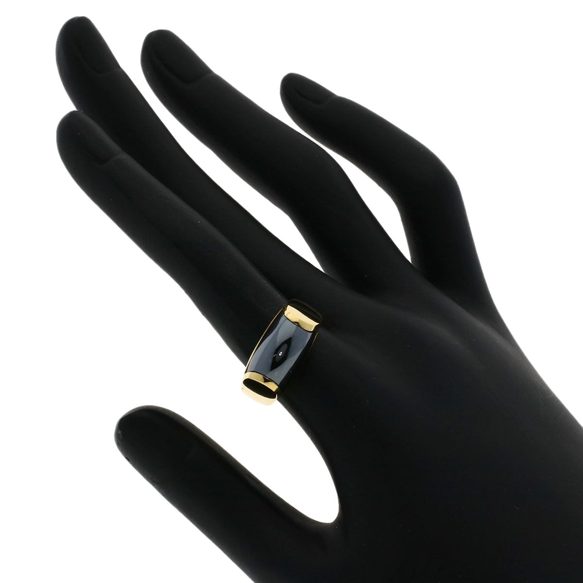 BVLGARI Tronchetto hematite Ring K18 Yellow Gold Ladies [Used]