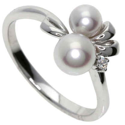 MIKIMOTO Pearl Pearl Diamond Ring K18 White Gold Ladies [Used]