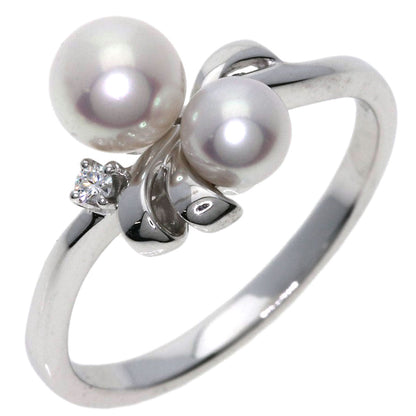 MIKIMOTO Pearl Pearl Diamond Ring K18 White Gold Ladies [Used]