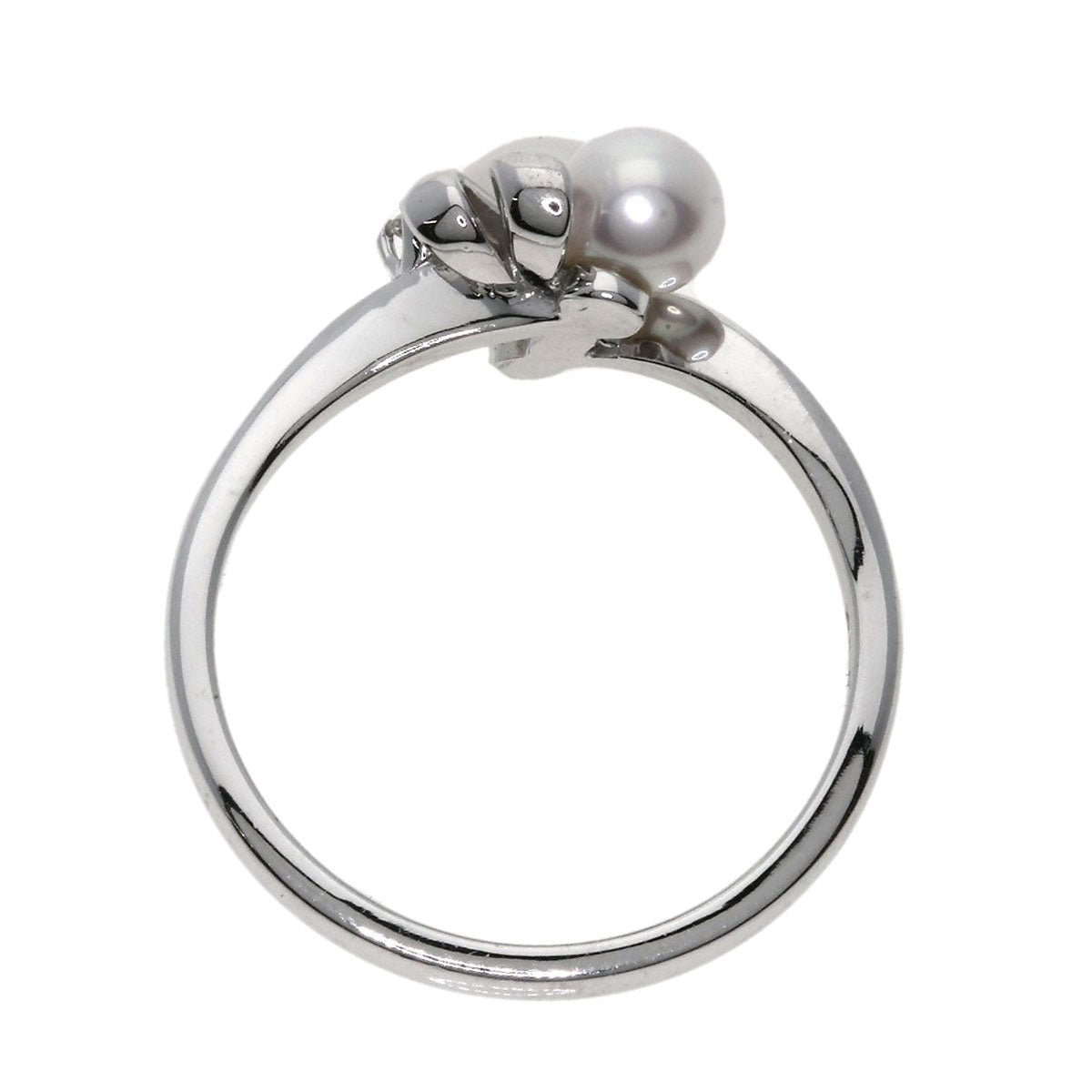 MIKIMOTO Pearl Pearl Diamond Ring K18 White Gold Ladies [Used]