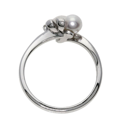 MIKIMOTO Pearl Pearl Diamond Ring K18 White Gold Ladies [Used]