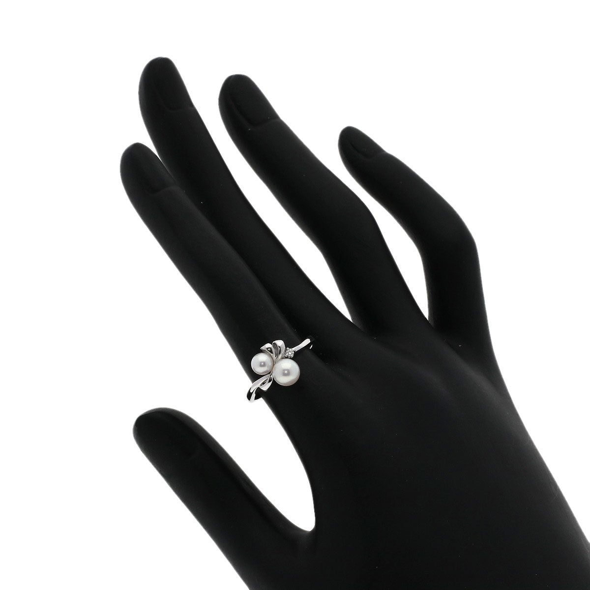 MIKIMOTO Pearl Pearl Diamond Ring K18 White Gold Ladies [Used]