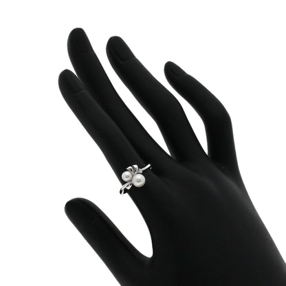 MIKIMOTO Pearl Pearl Diamond Ring K18 White Gold Ladies [Used]