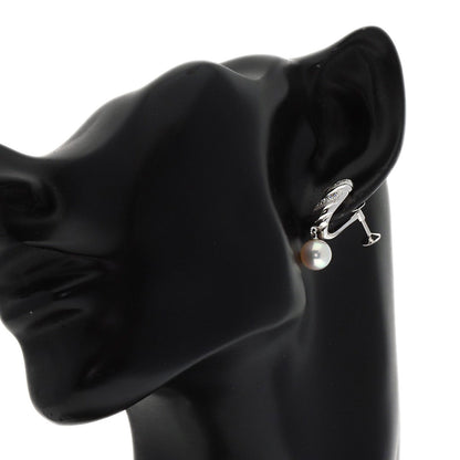 MIKIMOTO Pearl Pearl Diamond Earring K18 White Gold Ladies [Used]