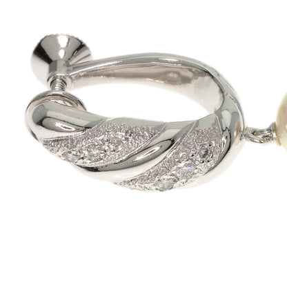 MIKIMOTO Pearl Pearl Diamond Earring K18 White Gold Ladies [Used]
