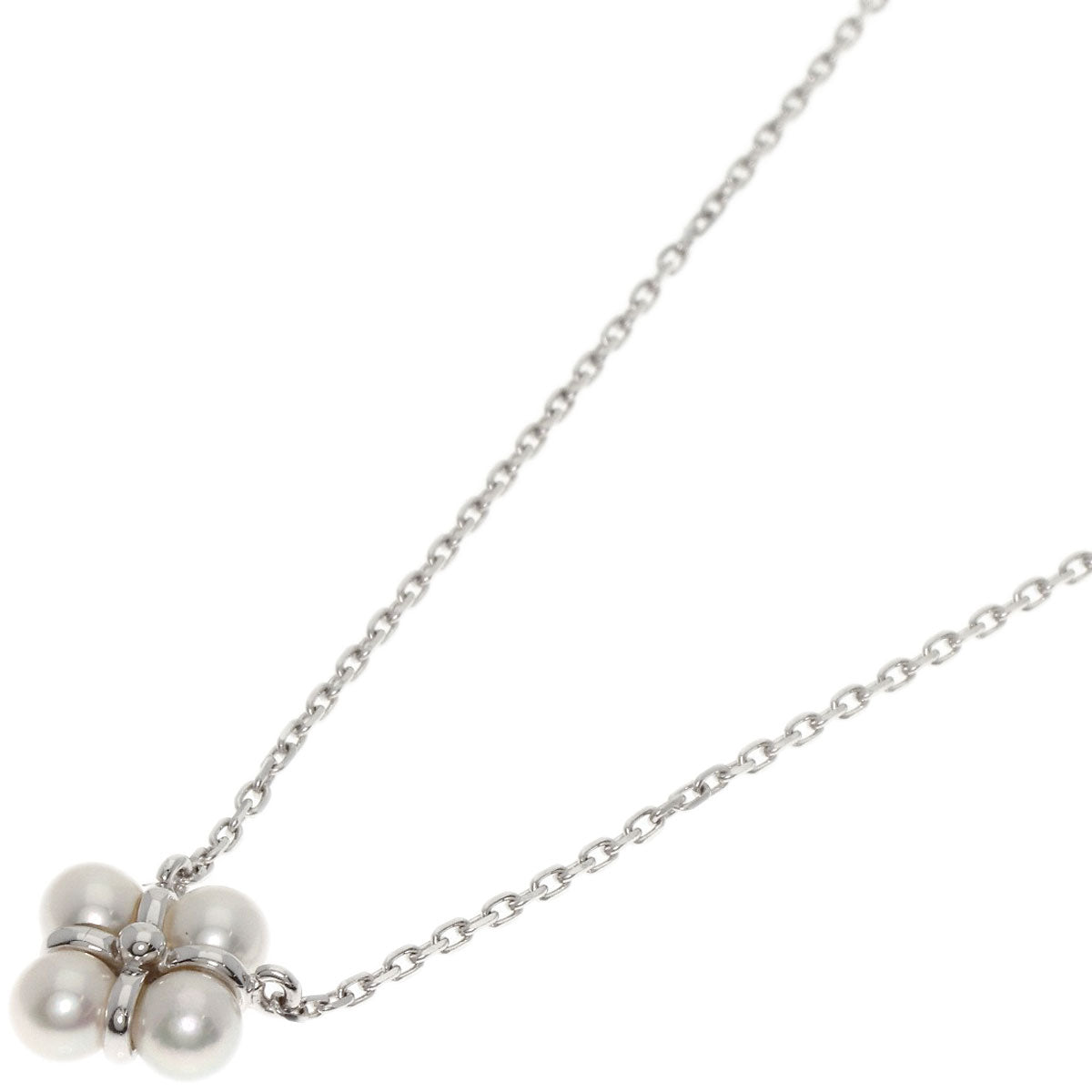 MIKIMOTO Perlita Pearl Pearl NC Necklace K18 White Gold Ladies [Used]