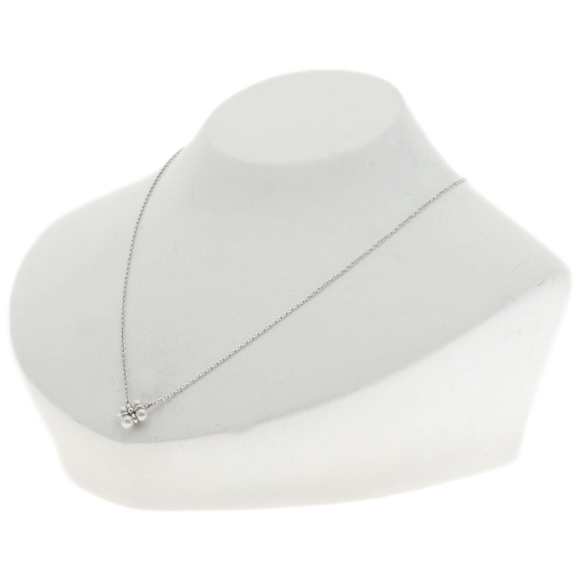 MIKIMOTO Perlita Pearl Pearl NC Necklace K18 White Gold Ladies [Used]