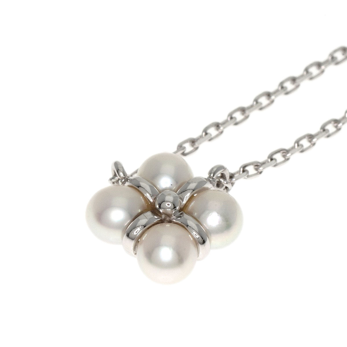 MIKIMOTO Perlita Pearl Pearl NC Necklace K18 White Gold Ladies [Used]