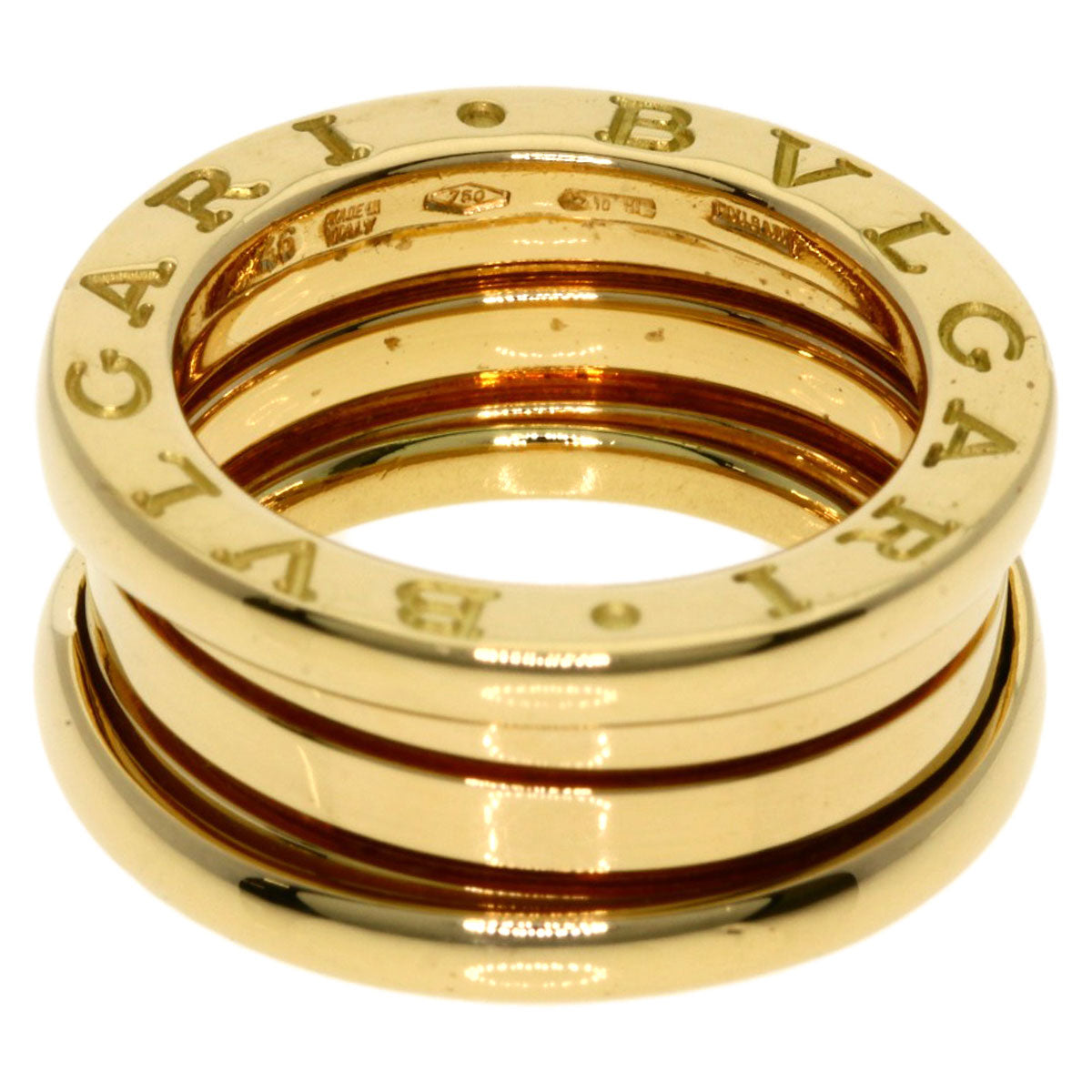 BVLGARI B.zero1 3 Band #46 Ring K18 Yellow Gold Ladies [Used]