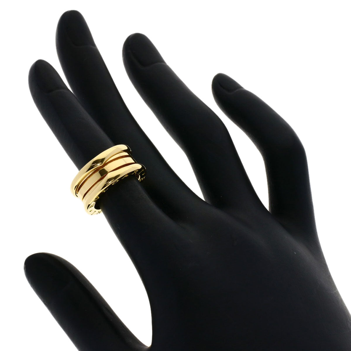 BVLGARI B.zero1 3 Band #46 Ring K18 Yellow Gold Ladies [Used]