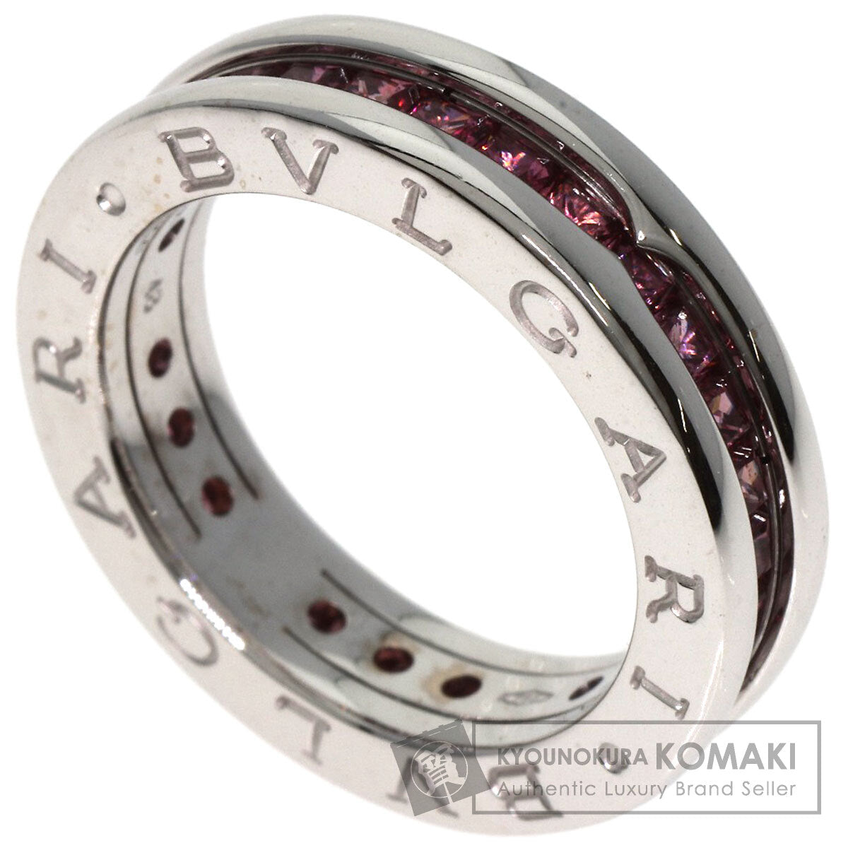 BVLGARI B.zero1 1 band Garnet #48 Ring K18 White Gold Ladies [Used]